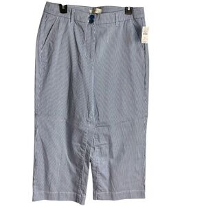 Talbots Blue and White Striped Cropped Jeans